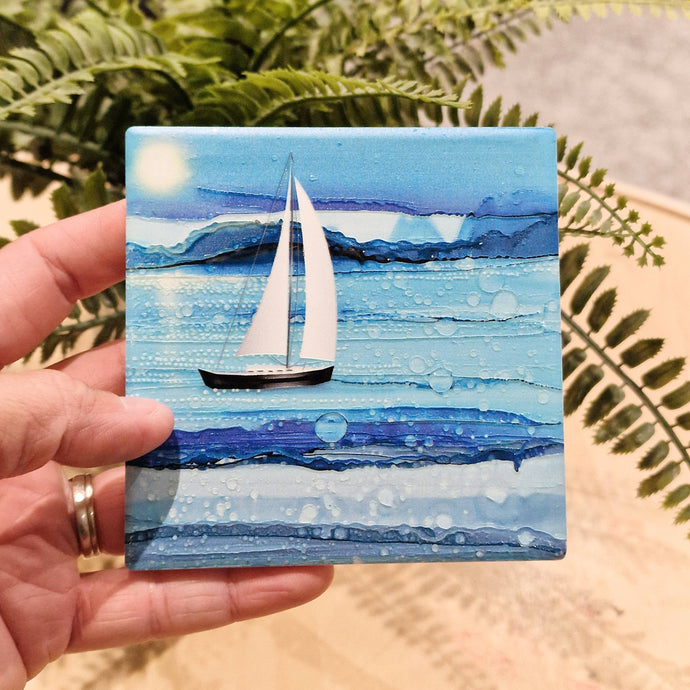 By Jo Crafts - Nautical Sail Boat Coaster