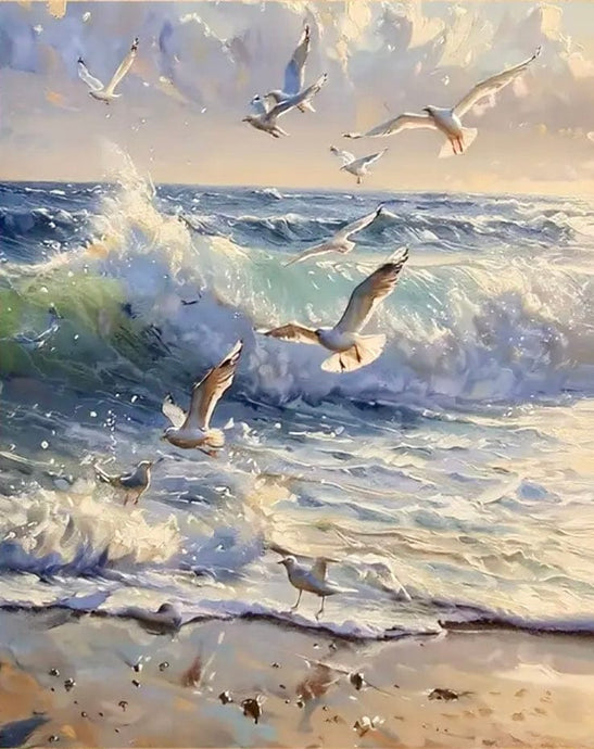 A Paint by Numbers (Waves & Birds)