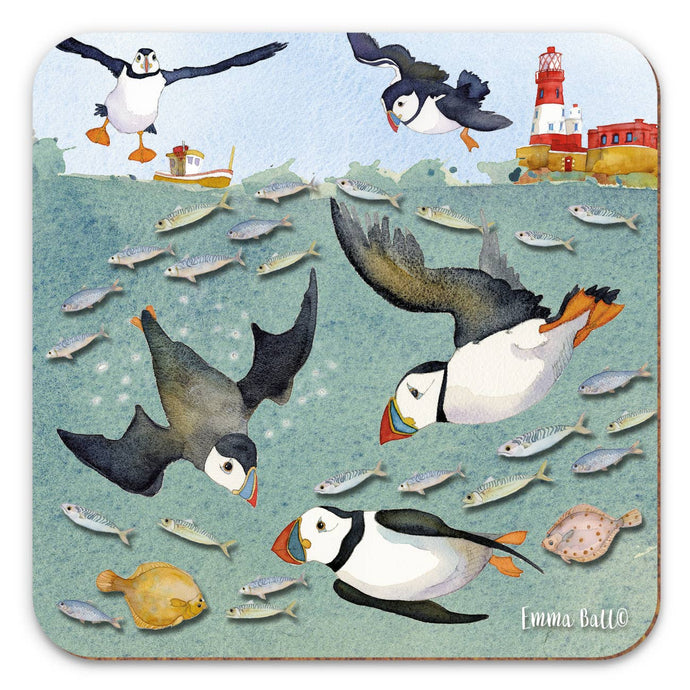 Emma Ball Ltd - Diving Puffins Coaster - Strelitzia's Florist & Irish Craft Shop