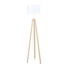 Load image into Gallery viewer, Natural and White Wood Tripod Floor Lamp