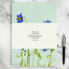 Load image into Gallery viewer, Ping He Art - A5 Notepad - Blue Poppies - Strelitzia&#39;s Florist &amp; Irish Craft Shop
