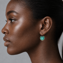 Load image into Gallery viewer, Silk Purse, Sow's Ear - Turquoise Leaf Earrings