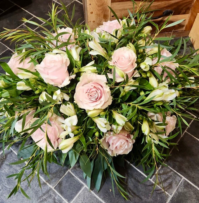 Funeral Wreath - soft pink - Strelitzia's Florist & Irish Craft Shop