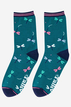 Load image into Gallery viewer, Sock Talk - Women&#39;s Dragonfly Print Bamboo Socks