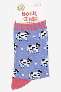 Sock Talk - Women's Spring Cow Print Bamboo Socks