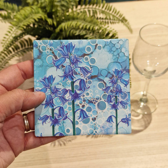 By Jo Crafts - 63-C Bluebells Coaster - Strelitzia's Florist & Irish Craft Shop
