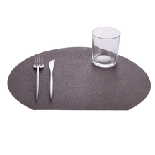Load image into Gallery viewer, VdE Tivoli 1996 - Crescent-shaped PVC placemat 36x33 brown/black
