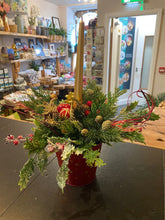 Load image into Gallery viewer, Red &amp; Gold Artificial Christmas Large Candle Display