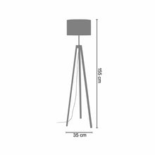Load image into Gallery viewer, Natural Wood And Taupe Tripod Floor Lamp