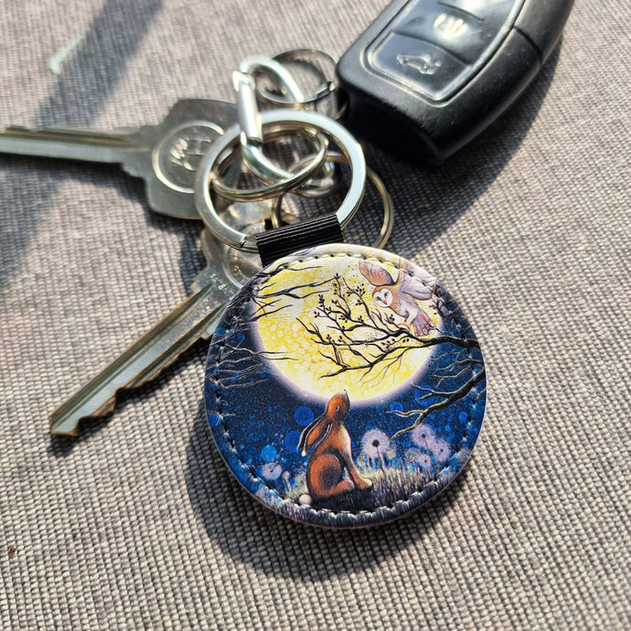 By Jo Crafts - 25/187-KR - Moonlight Animal Faux Leather Keyring