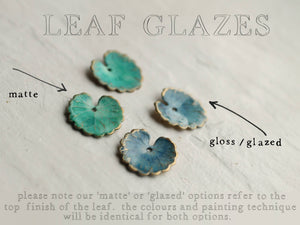 Blue Leaf Earrings