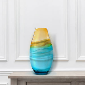 Riva Home - Thorin Hand-Blown Vase Aqua - Strelitzia's Florist & Irish Craft Shop