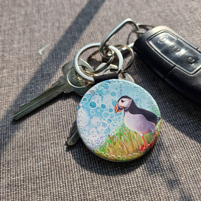 By Jo Crafts - 42-KR -Puffin Faux Leather Keyring