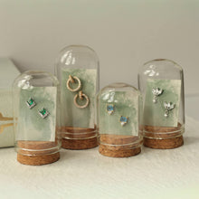Load image into Gallery viewer, Silk Purse, Sow's Ear - Rustic Crystal Gold Trio Stud Earrings