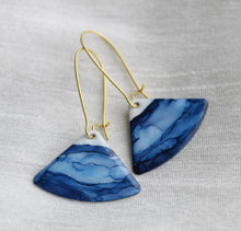 Load image into Gallery viewer, Indigo Blue Enamel Earrings