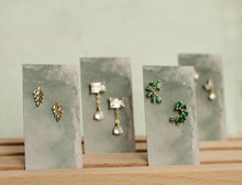 Load image into Gallery viewer, Silk Purse, Sow's Ear - Vintage Leaf Jewel Stud Earrings