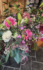 A Bright Pink Wild Fresh Flower Bouquet