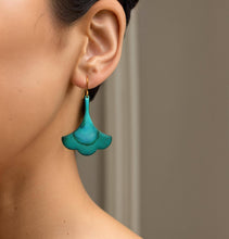 Load image into Gallery viewer, Silk Purse, Sow's Ear - Verdigris Turquoise Drop Earrings