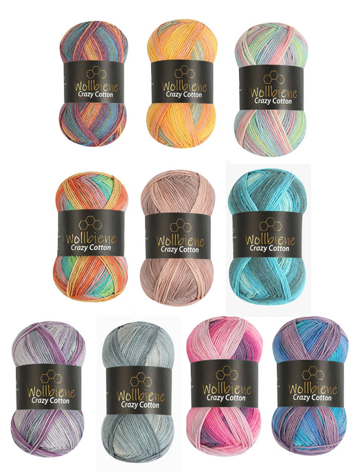 Wollbiene - Wollbiene Crazy Cotton all-season wool 100g knitting wool - Strelitzia's Florist & Irish Craft Shop