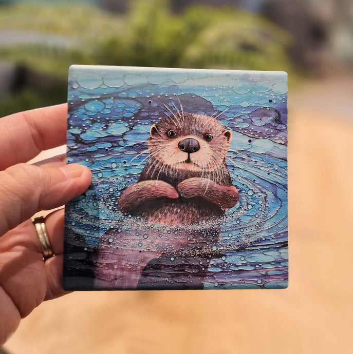 By Jo Crafts - 40-C Otter Coaster - Strelitzia's Florist & Irish Craft Shop
