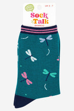 Load image into Gallery viewer, Sock Talk - Women&#39;s Dragonfly Print Bamboo Socks