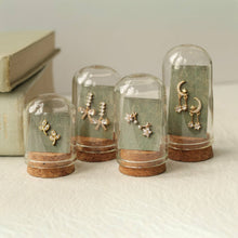 Load image into Gallery viewer, Silk Purse, Sow's Ear - Rustic Crystal Gold Trio Stud Earrings