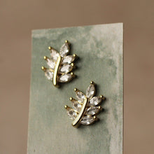 Load image into Gallery viewer, Silk Purse, Sow's Ear - Vintage Leaf Jewel Stud Earrings