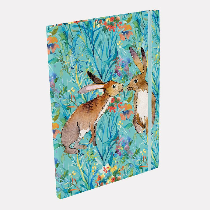 The Gifted Stationery Company - A4 Notebook - Kissing Hares - Strelitzia's Florist & Irish Craft Shop