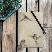 Load image into Gallery viewer, Notebook [recycled paper] - 3 hummingbirds