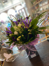 Load image into Gallery viewer, A Creamy White &amp; Purple Fresh Flower Bouquet - Strelitzia&#39;s Florist &amp; Irish Craft Shop