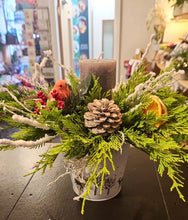 Load image into Gallery viewer, A Bespoke Christmas Table Centrepiece Thick Candle Displays