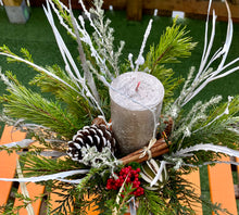 Load image into Gallery viewer, A Christmas Fresh Table Centrepiece Display Large candle