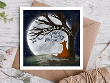 Load image into Gallery viewer, Fox Under The Moon - 'Be Kind to Yourself' Encouragement Card Fox Under The Moon