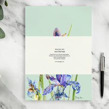 Load image into Gallery viewer, Ping He Art - A5 Notepad - Iris - Strelitzia&#39;s Florist &amp; Irish Craft Shop