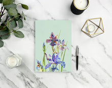 Load image into Gallery viewer, Ping He Art - A5 Notepad - Iris - Strelitzia&#39;s Florist &amp; Irish Craft Shop