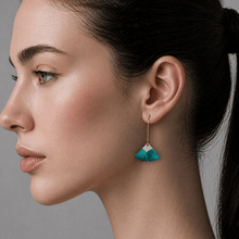 Load image into Gallery viewer, Silk Purse, Sow's Ear - Teal Seascape Enamel Earrings