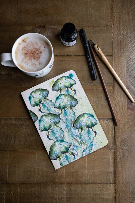A5 Jellyfish Perfect Bound Paperback Notebook - Strelitzia's Florist & Irish Craft Shop