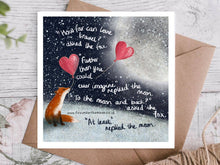 Load image into Gallery viewer, Fox Under The Moon - "To The Moon &amp; Back" Love Card by Fox Under The Moon