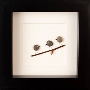 Simply Mourne - Little Birdies Pebble Art Frame | Wall Art - Strelitzia's Florist & Irish Craft Shop