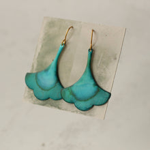 Load image into Gallery viewer, Silk Purse, Sow's Ear - Verdigris Turquoise Drop Earrings