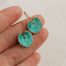 Load image into Gallery viewer, Silk Purse, Sow's Ear - Turquoise Leaf Earrings