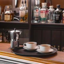 Load image into Gallery viewer, Rinkit Ltd - Black 40.5cm Round Non-Slip Serving Tray - By Argon Tableware
