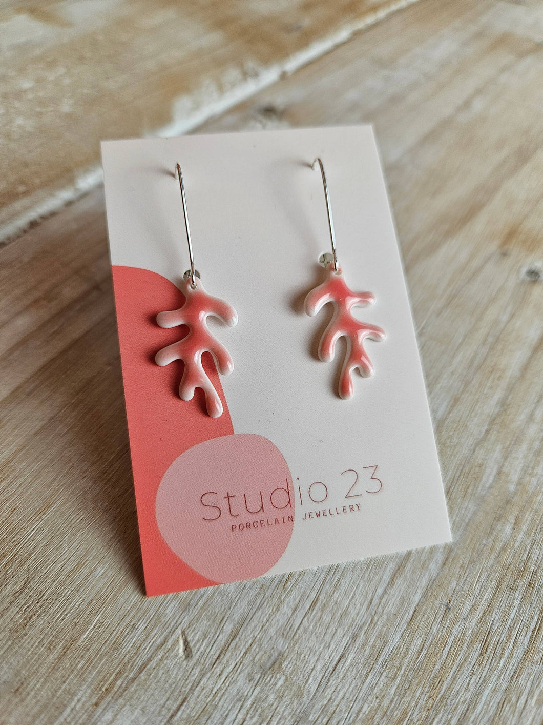 Studio 23 Ceramics - Drop Coral Earring Pair - Strelitzia's Florist & Irish Craft Shop