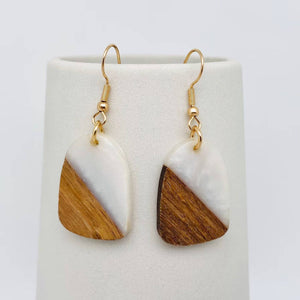 Wood and Resin Pendant Dangle Earring Collection