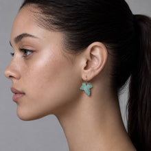 Load image into Gallery viewer, Silk Purse, Sow's Ear - Blue Ivy Leaf Earrings: Include Gift Box
