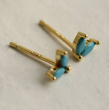 Load image into Gallery viewer, Silk Purse, Sow's Ear - Turquoise Petal Stud Earrings
