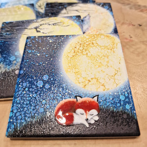 By Jo Crafts - 15-C Fox Coaster - Strelitzia's Florist & Irish Craft Shop