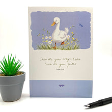 Load image into Gallery viewer, Forget-me-not Christian Cards - Duck Lined A5 Notebook - Strelitzia's Florist &amp; Irish Craft Shop