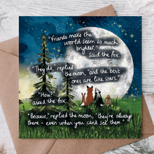 Load image into Gallery viewer, Fox Under The Moon - 'Friends Are Stars' - Fox Under The Moon Friendship Card