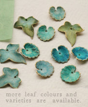 Load image into Gallery viewer, Silk Purse, Sow's Ear - Turquoise Leaf Earrings